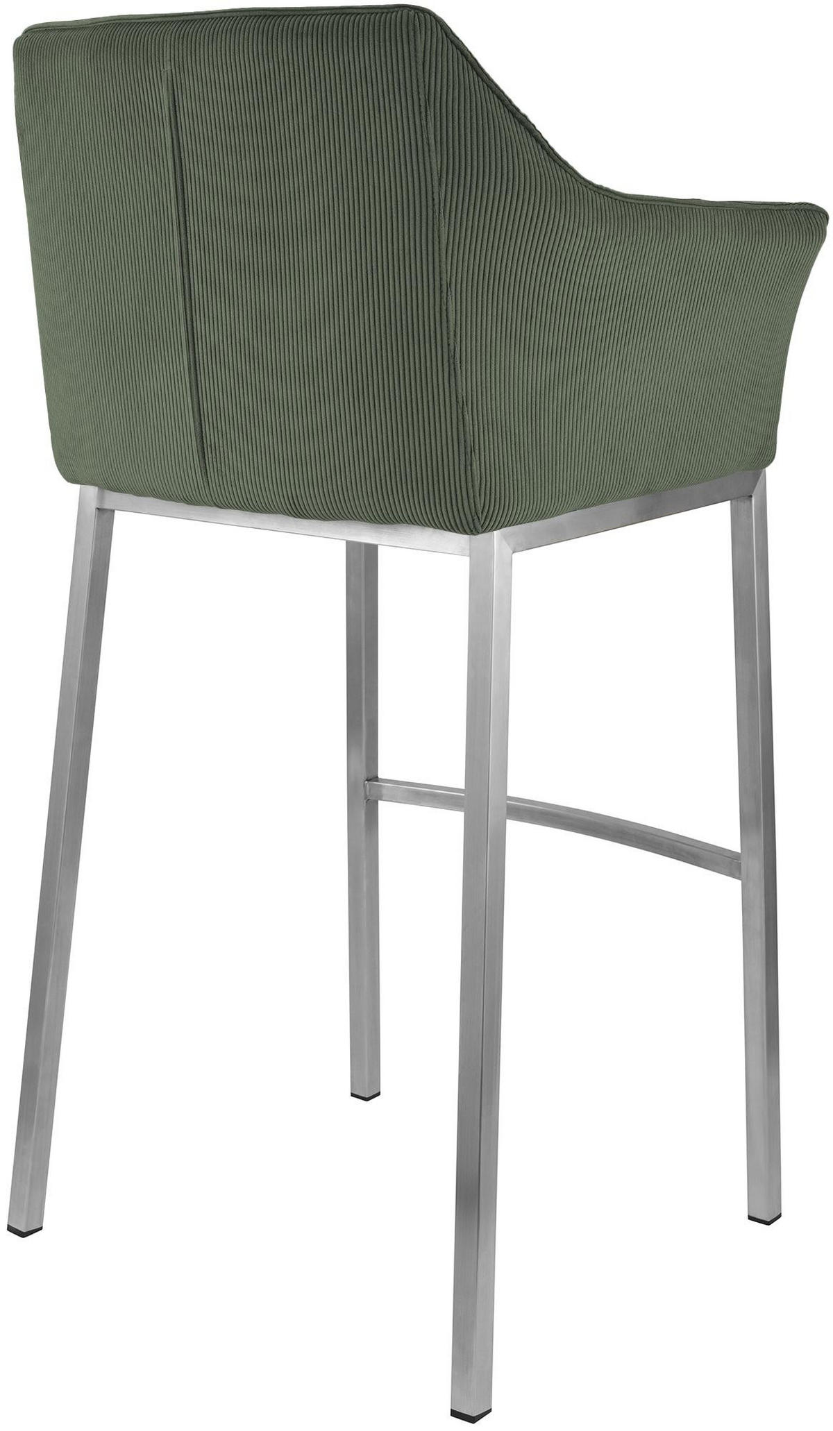 BARHOCKER Metall Grün - Edelstahlfarben/Grün, Metall (64/110/48cm) - CLP