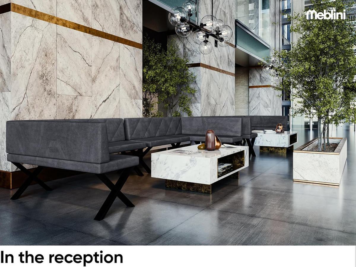 ECKBANK ERIC_X - Dunkelgrau, Textil (128/168cm) - Meblini