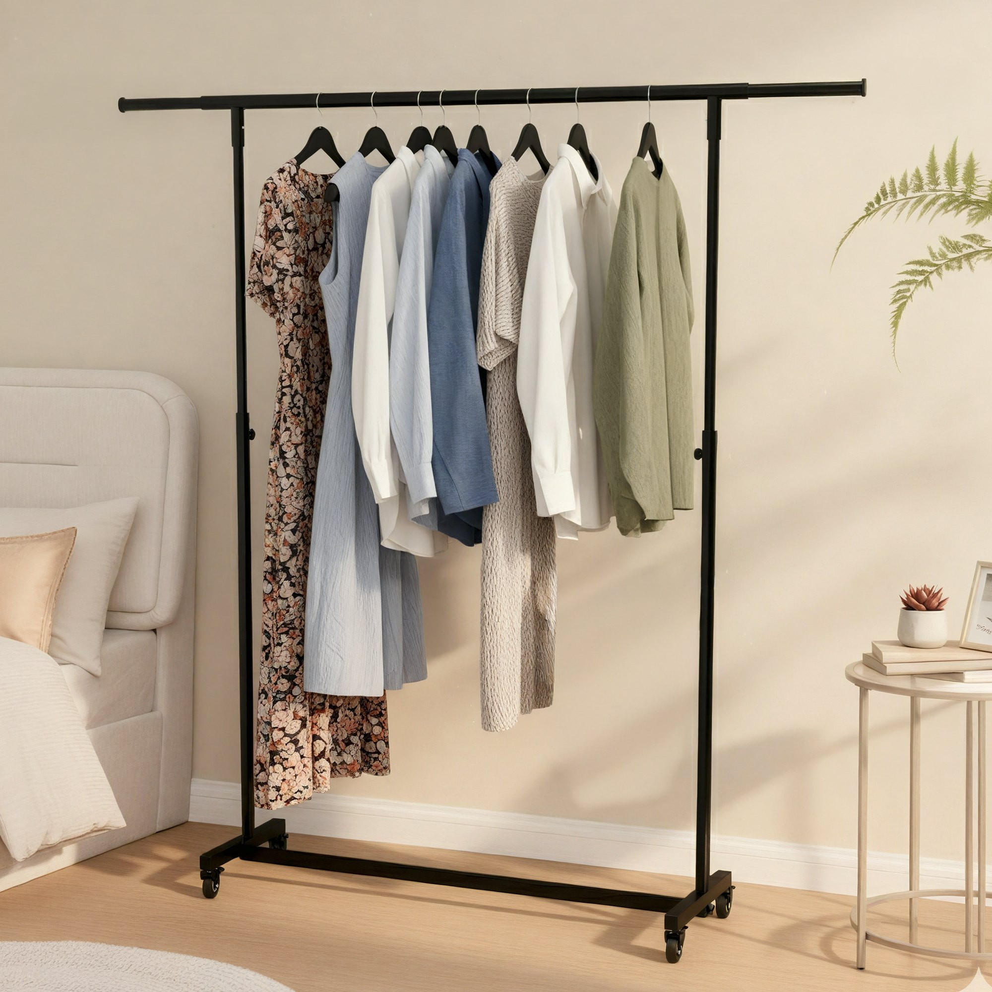 KLEIDERSTÄNDER -Metall - Schwarz, Metall (120/120/50cm) - CLP
