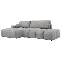 ROHOVÁ SEDAČKA LORAN L Světle šedá Samet - Vlevo - černá/světle šedá, textil/plast (170/292cm) - MKS