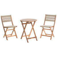 BISTRO-SET 2-Sitzer Beige Prossedi - Hellbraun/Beige, Holz - Beliani