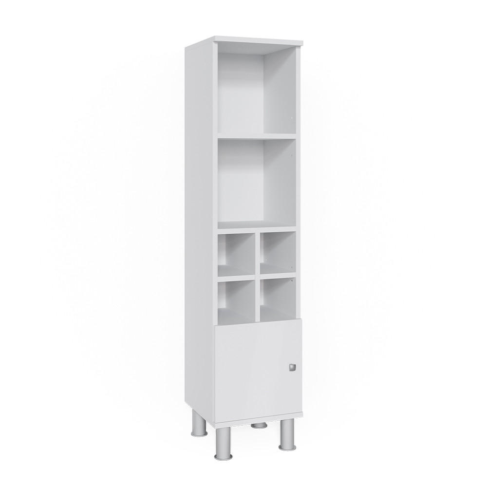 MIDISCHRANK Fynn Weiß 30 x 130.6 cm kleine Tür - Weiß, Holzwerkstoff (30/130.6/30cm) - Vicco
