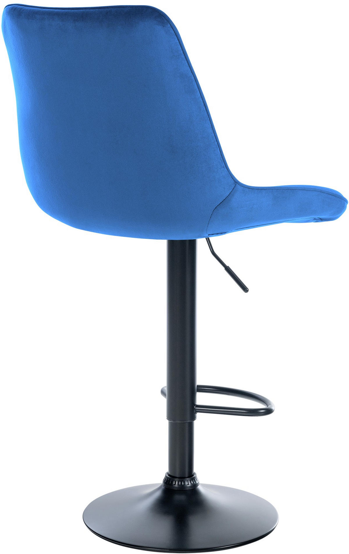 BARHOCKER RIO Blau Samt Schwarz - Blau, Textil/Metall (49.5/91/50cm) - DELUKE