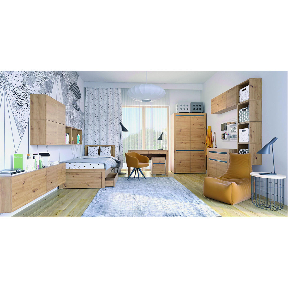 SIDEBOARD Kasla Holz und Anthrazitgrau - Grau, Holzwerkstoff (106/84/39cm) - Petits-meubles