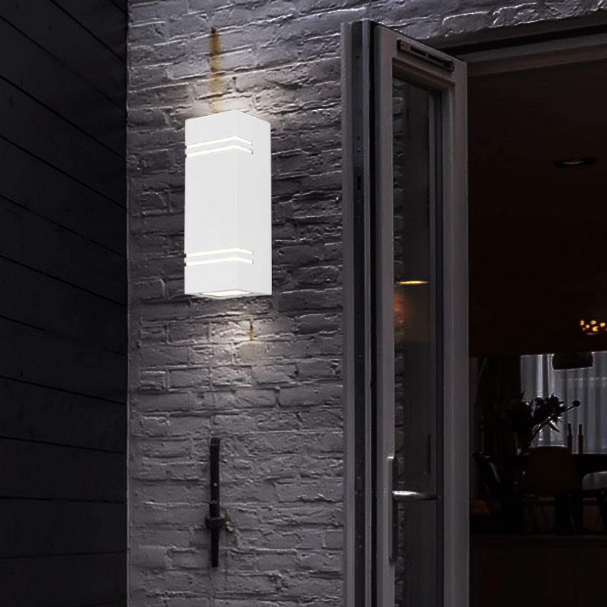 LED AUSSEN-WANDLEUCHTE Aluminium Weiß - Weiß, Metall (8.7/25/8.5cm)