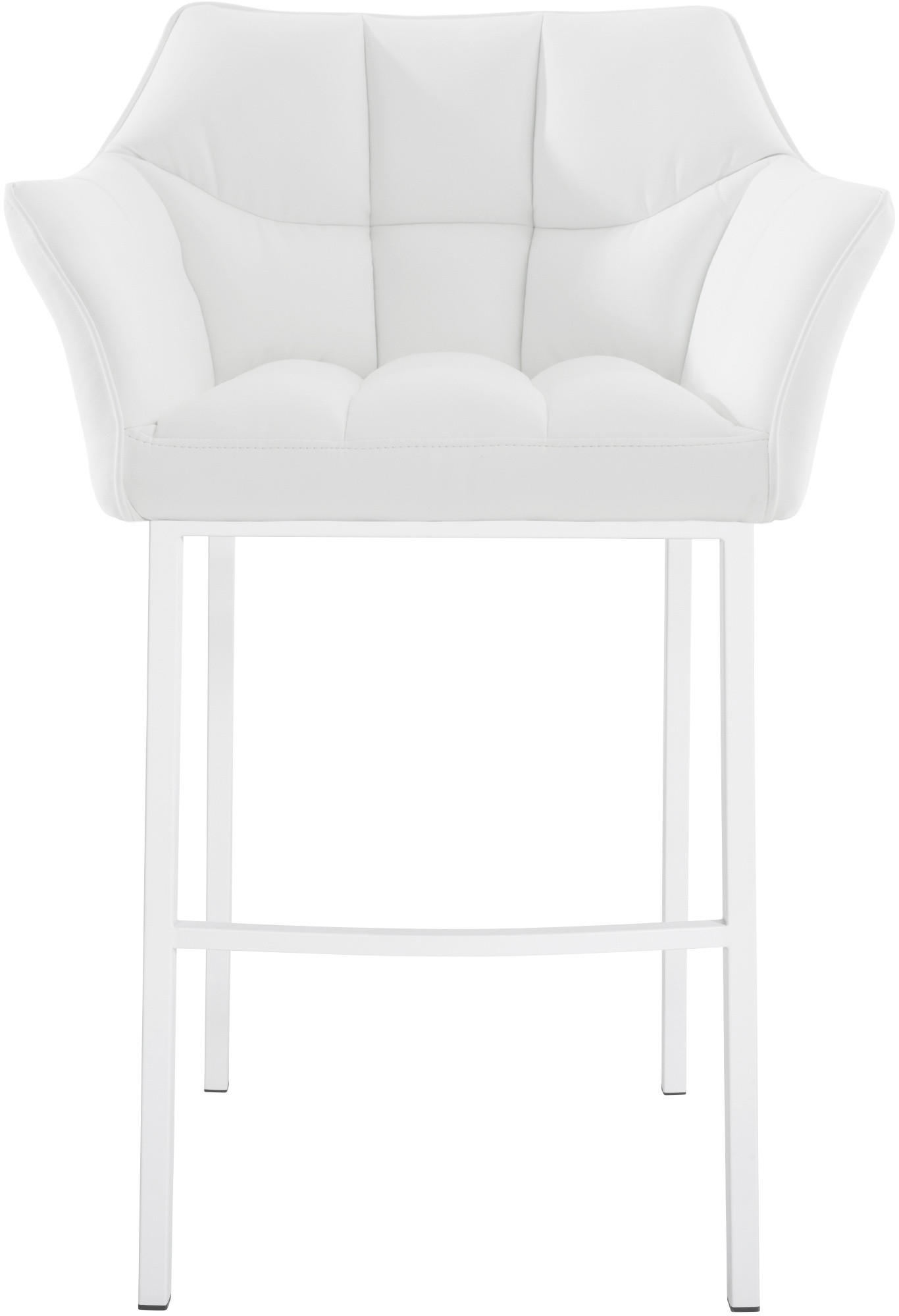 BARHOCKER Lederlook weiß - Weiß, Textil/Metall (64/110/48cm) - CLP