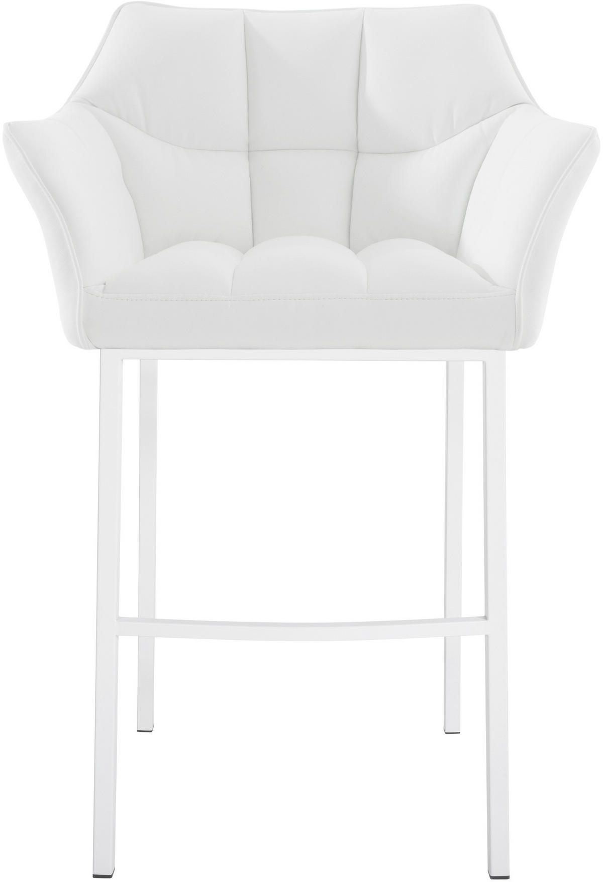 BARHOCKER Lederlook weiß - Weiß, Textil/Metall (64/110/48cm) - CLP