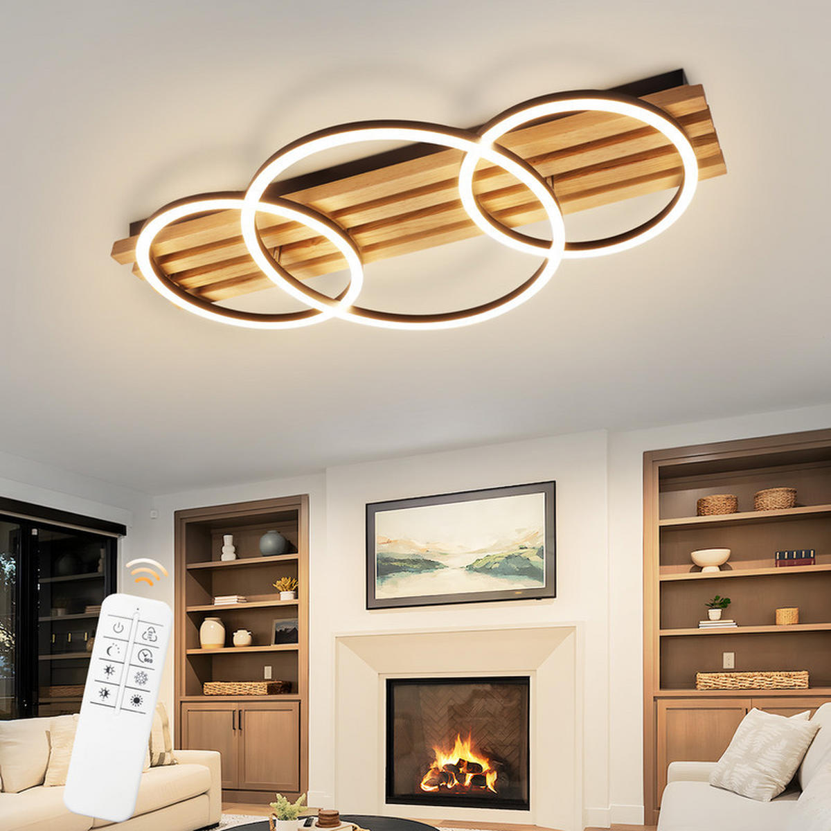 LED-DECKENLEUCHTE Ellis II 8.8/70/35cm - Eschefarben, Holz (8.8/70/35cm) - Nettlife