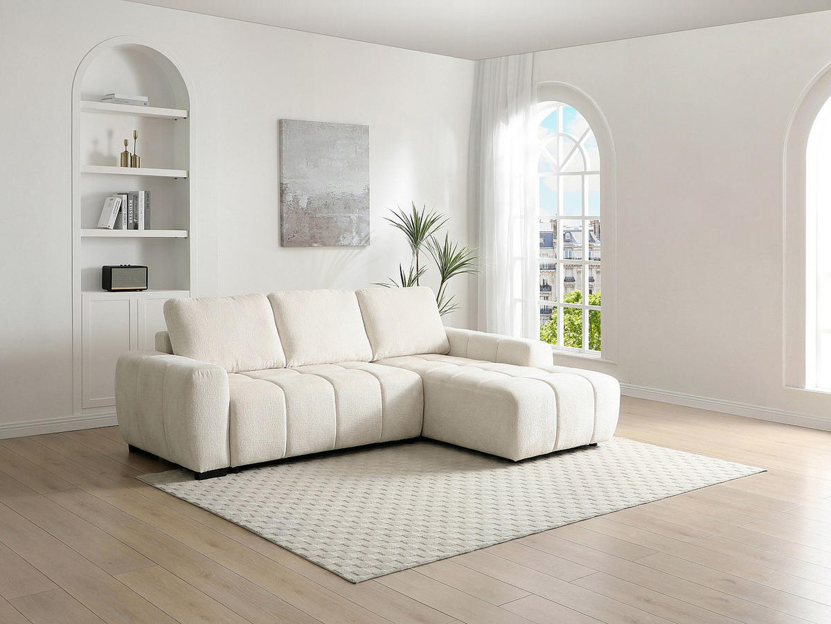 SCHLAFSOFA - 5 Personen - Stoff - Beige - Beige, Textil (260/95/178cm) - Vente-Unique