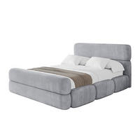POLSTERBETT mit Bettkasten, Fußteil und Lattenrost, Bett mit Matratze H3/H4 - ELVA-Z 180x200 Hellgrau - Hellgrau, Holzwerkstoff/Textil (180/200cm) - ALTDECOR
