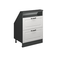 DACHSCHRÄGENSCHRANK Rion Weiß Landhaus/Anthrazit mit 2 Schubladen - Anthrazit/Weiß, Holzwerkstoff (60/81.6/46cm) - Vicco