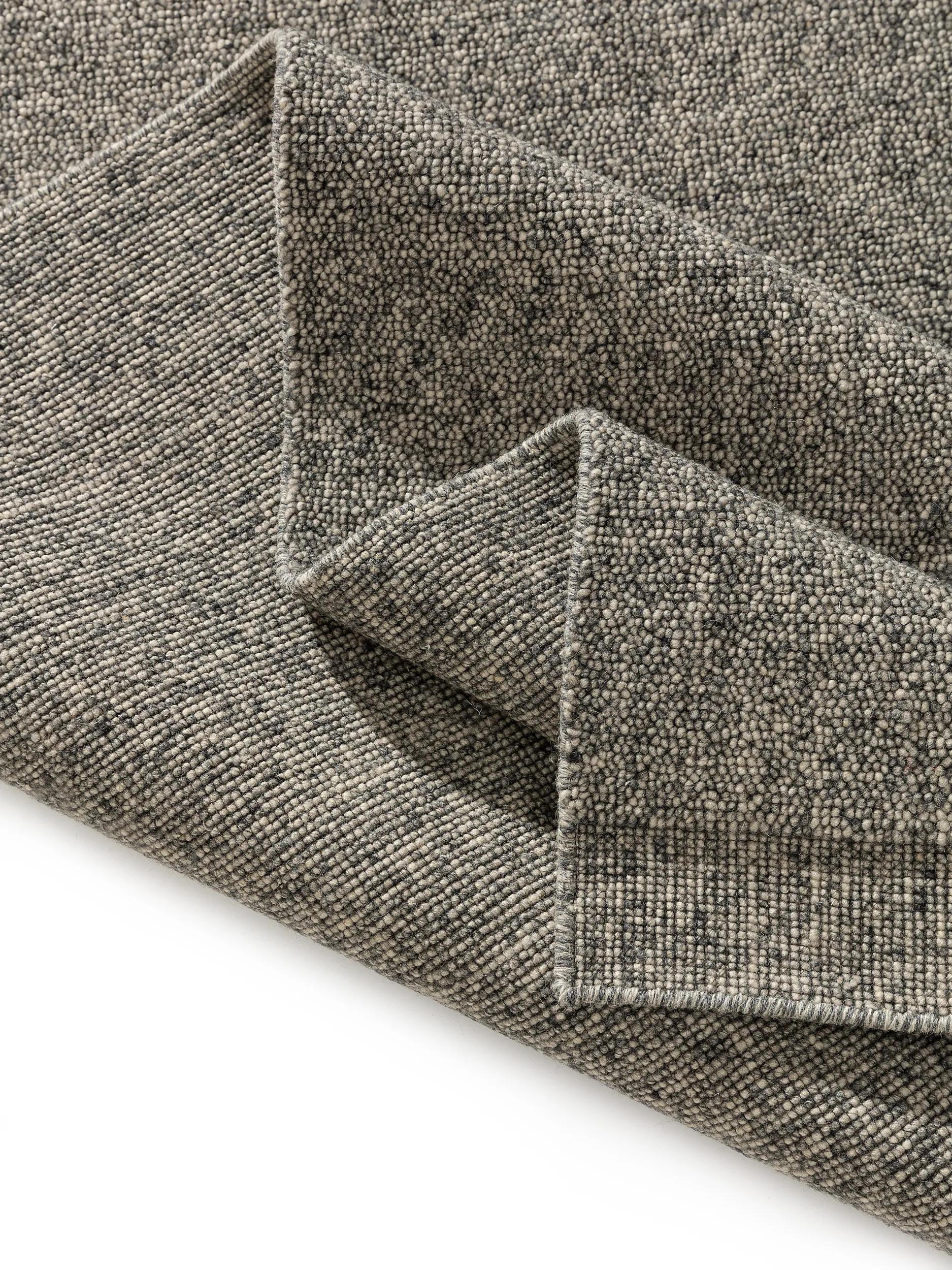 WOLLTEPPICH-LÄUFER Imke Grau 70x200 cm - Grau, Naturmaterialien/Textil (70/200cm) - benuta
