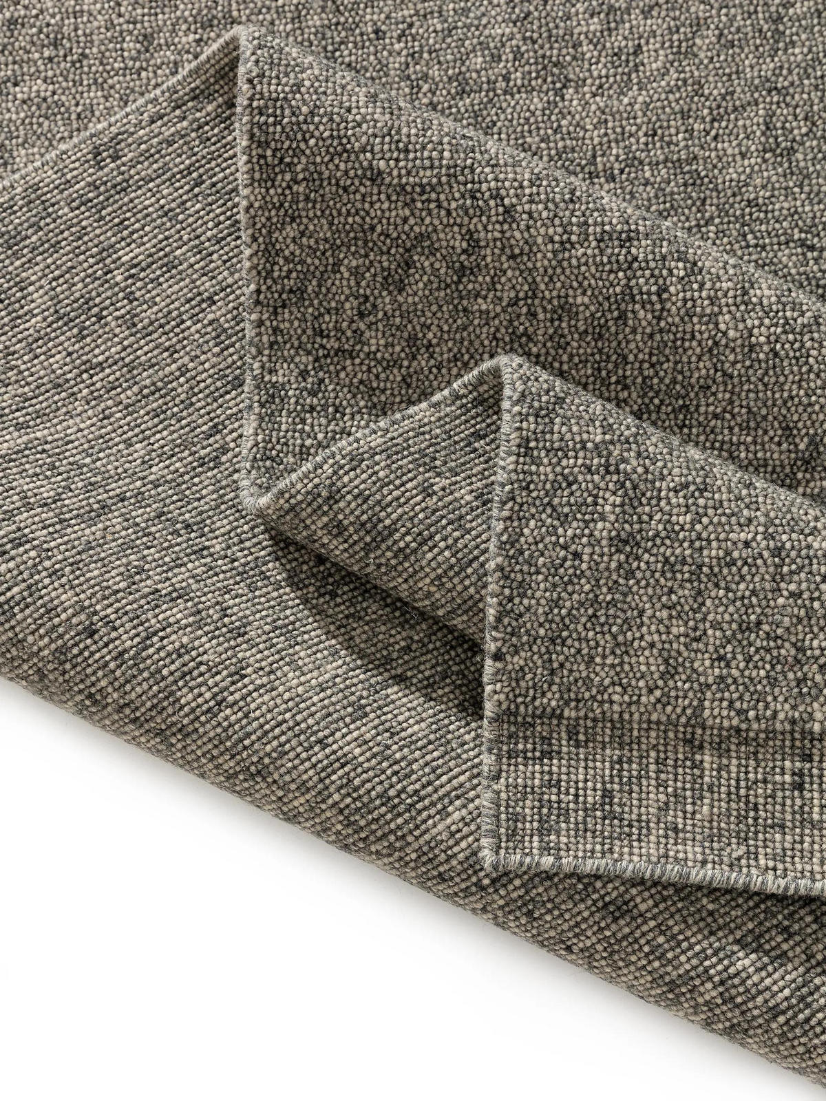 WOLLTEPPICH-LÄUFER Imke Grau 70x200 cm - Grau, Naturmaterialien/Textil (70/200cm) - benuta Pure