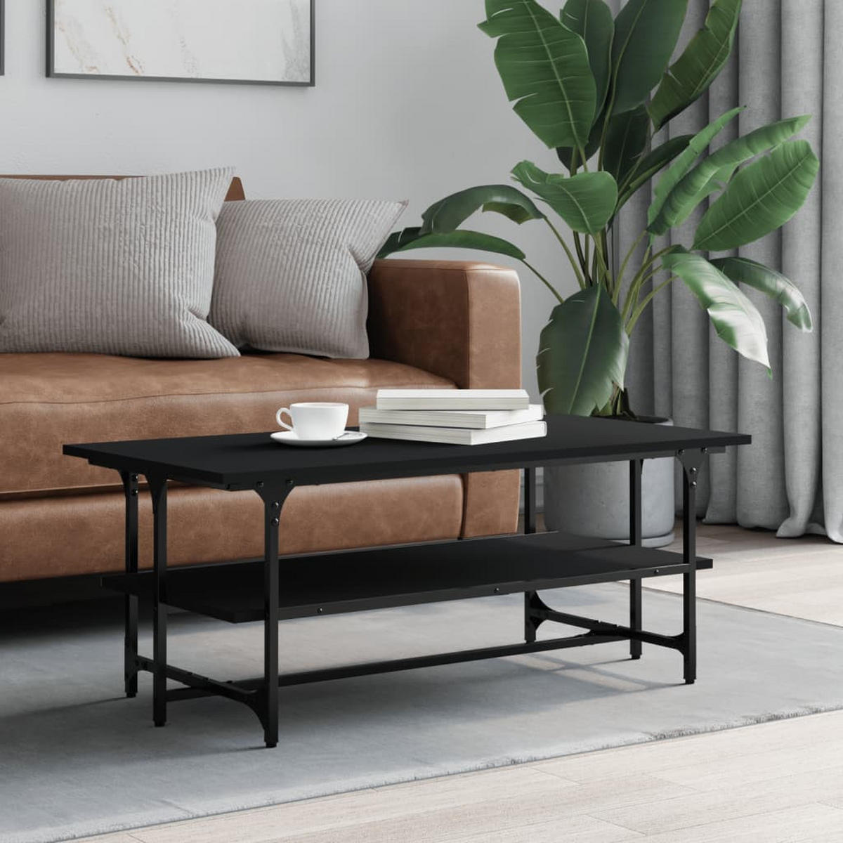 COUCHTISCH Schwarz 100x50x40 cm Holzwerkstoff - Schwarz, Holzwerkstoff (100/50/40cm) - furnicato