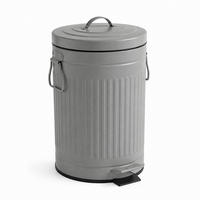 SMETNJAK Siv 12 l s pedalom softclose kovina - siva, kovina/umetna masa (25/41/25cm) - Relaxdays
