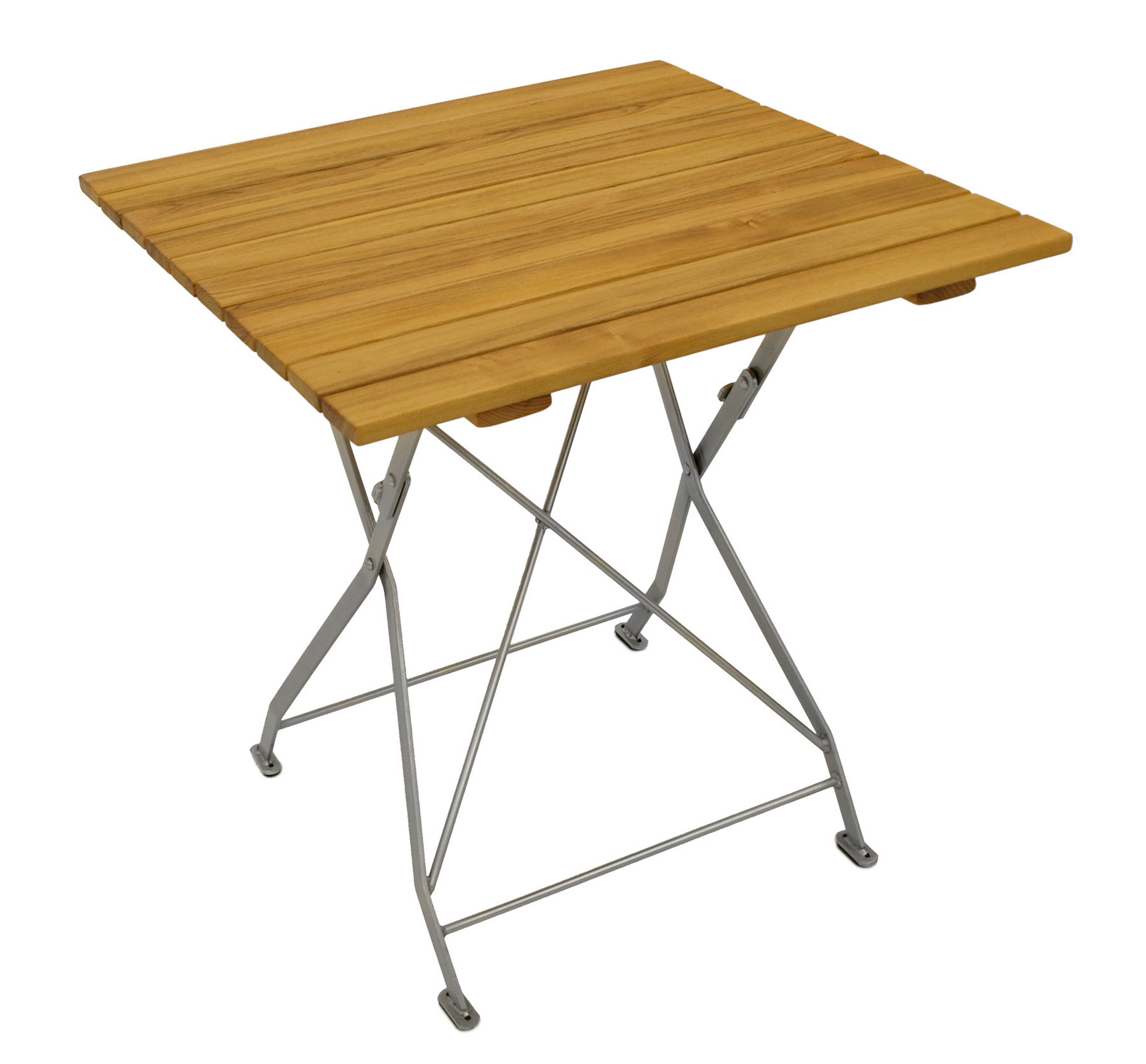 KLAPPTISCH Bad Belzig aus Robinienholz 70x70 cm, Stahlgestell Verzinkt - Braun, Holz (70/70/72cm) - TPFGarden