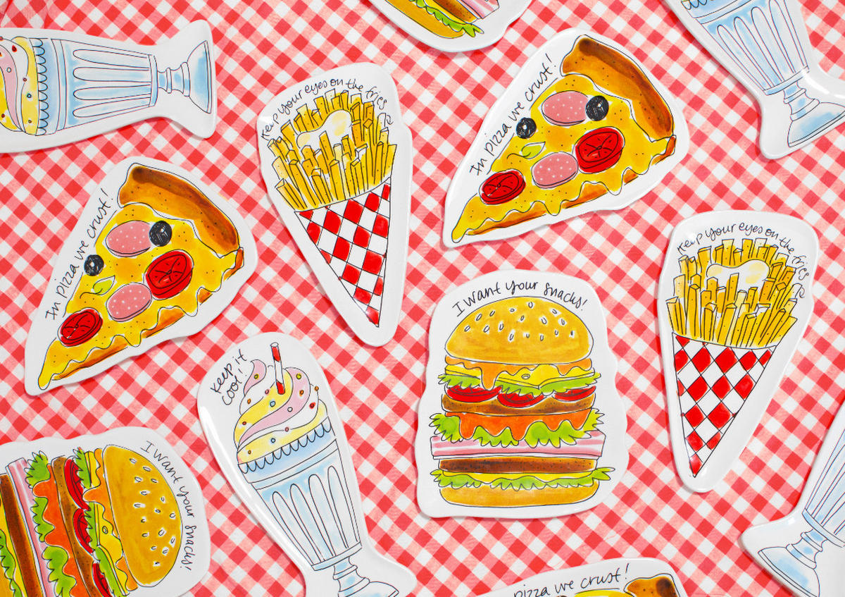 TELLER 3D Milkshake in Bunt - 24 x 10cm - Multicolor, Keramik (24/10/1.6cm) - Blond Amsterdam