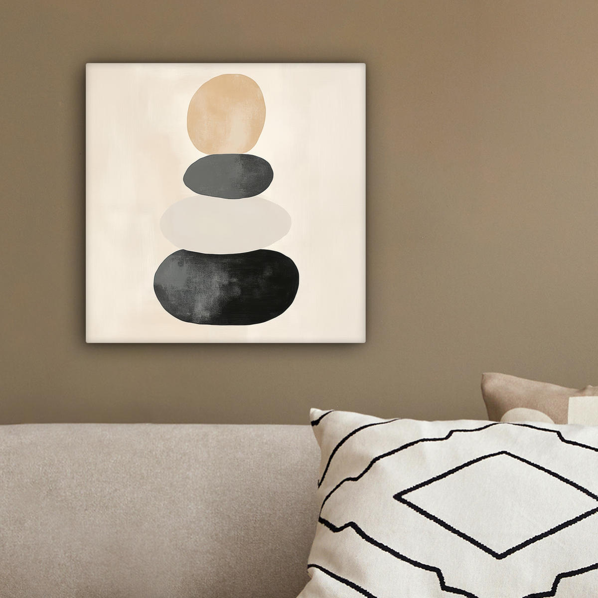 LEINWANDBILD Japandi - Wabi sabi - Beige 20x20 cm - Taupe, Textil (20/20cm) - MuchoWow