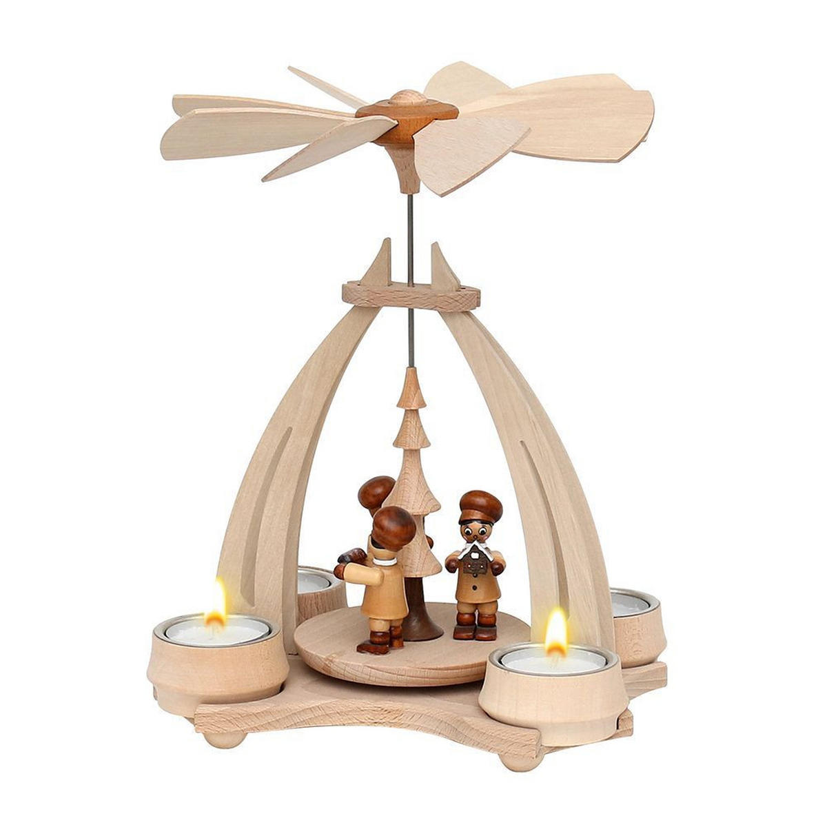 TISCH-PYRAMIDE Bäckerfiguren 14/18/24 cm - Multicolor, Holz (0.1/24/0.1cm) - Dekoteam24