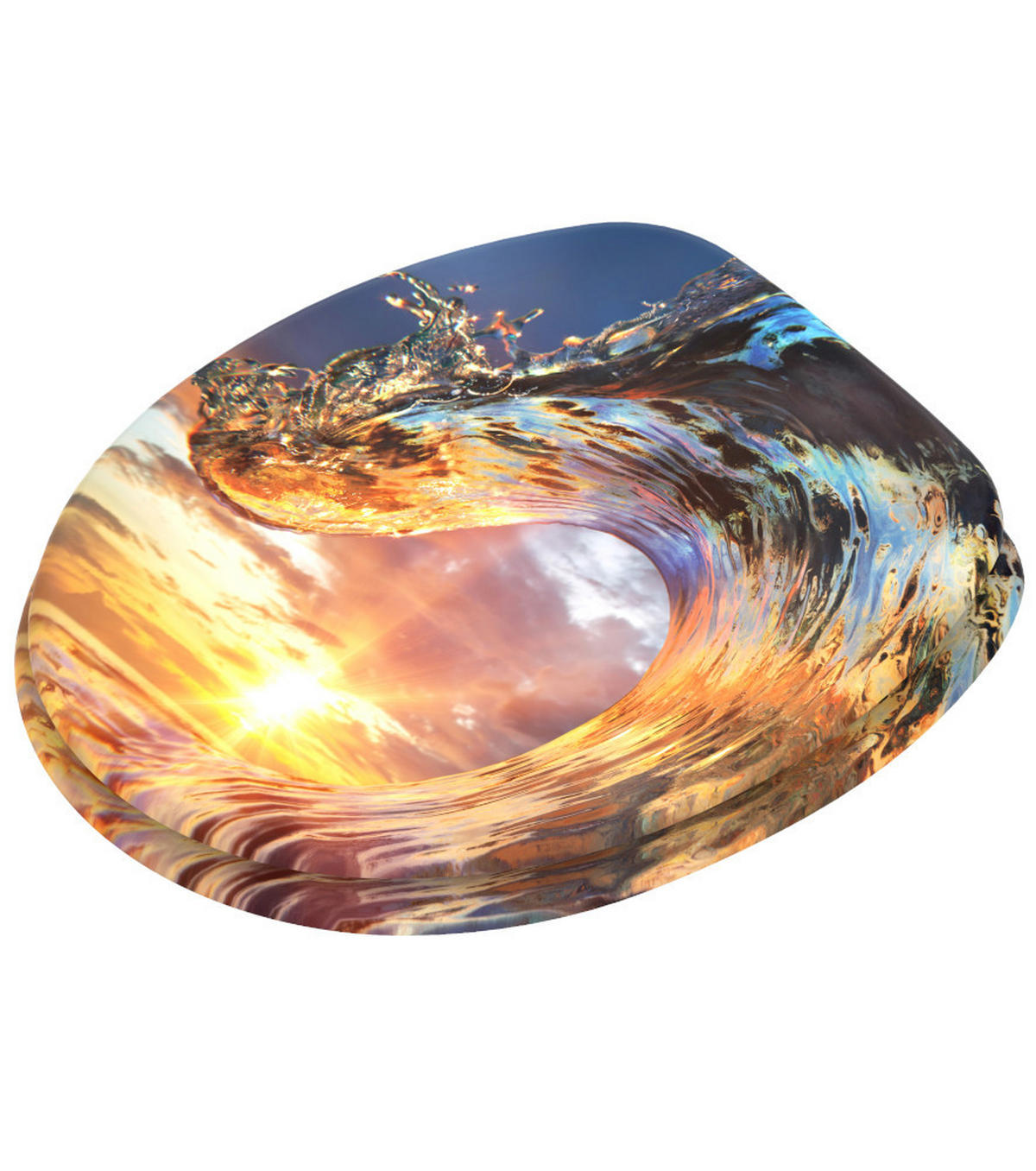 WC-SITZ mit Absenkautomatik Wave - Orange, Holzwerkstoff (38/6/47cm) - Sanilo