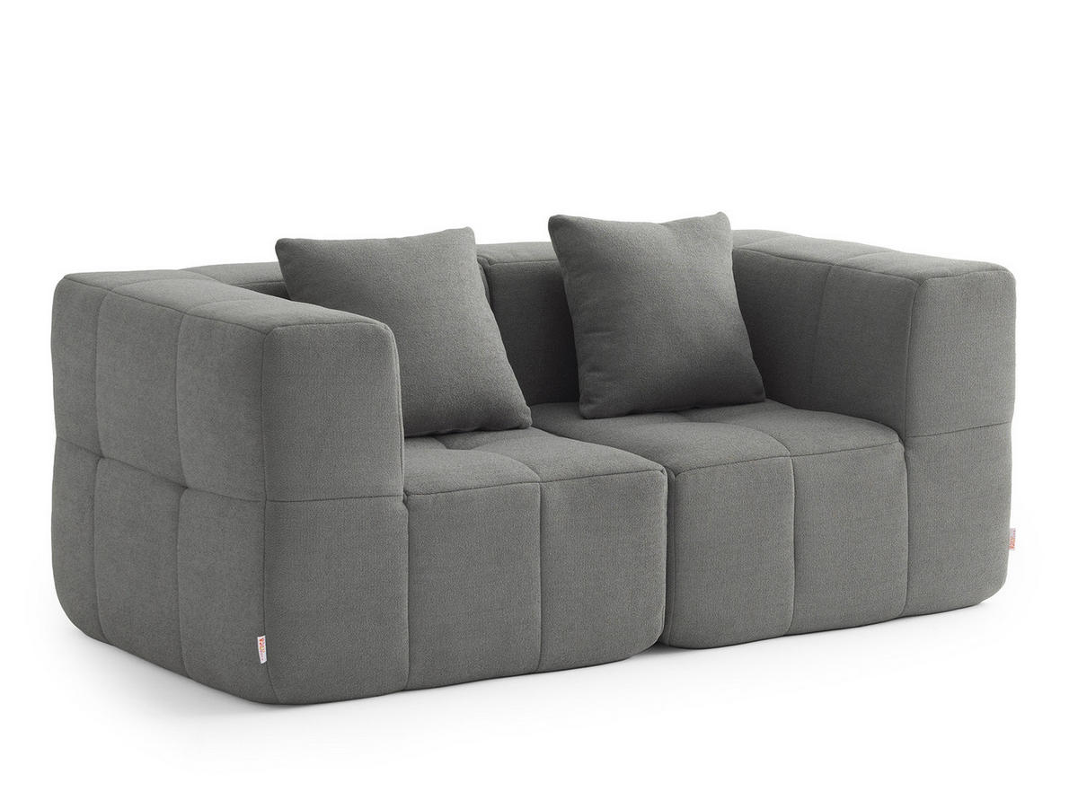2-SITZER-SOFA Bouclé-Stoff Wolkengrau - Grau, Textil (180/73/95cm) - MILYsofa