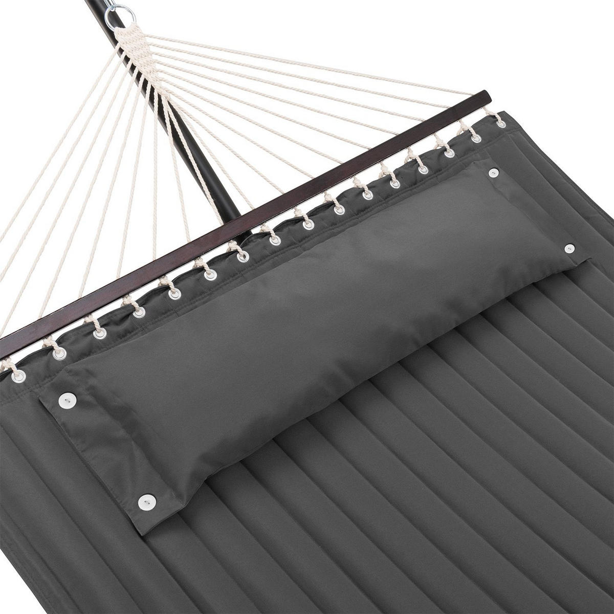 HÄNGEMATTE Cata anthrazit 360x120x115 cm inkl. Kissen - Anthrazit, Textil/Metall (140/115/360cm) - Juskys