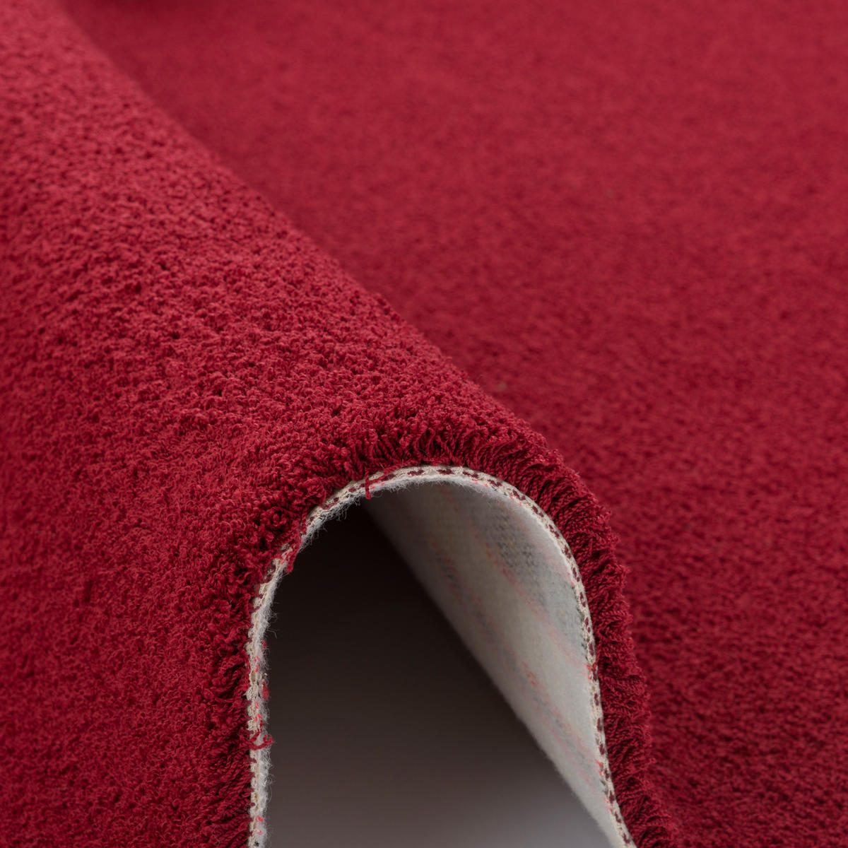 LUXUS HOCHFLOR SHAGGY TEPPICH VELVET RUND - Weinrot, Textil (100/100cm) - Snapstyle