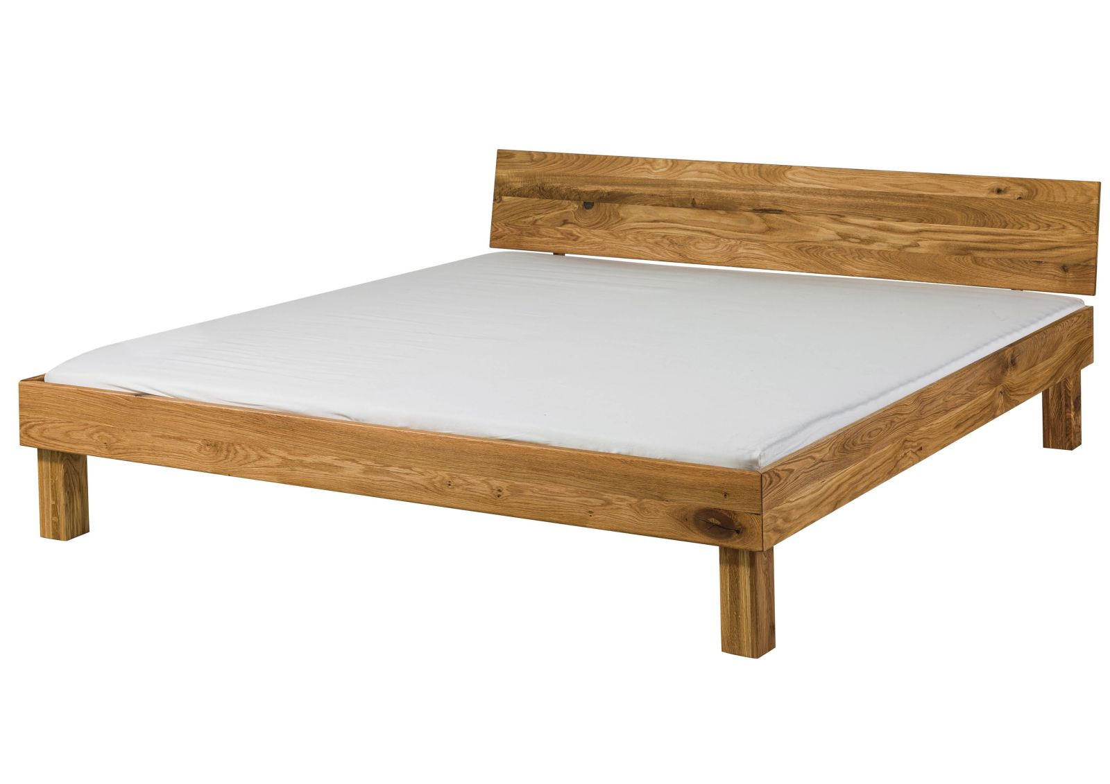 HOLZBETT Wildeiche 180x200x70 natur geölt TomMe #105 - Braun, Holz (180/200cm) - Massivmoebel24