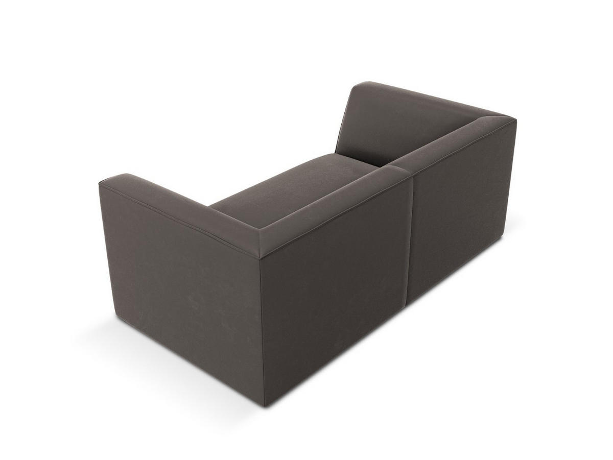 SOFA Ruby aus Samt dunkelgrau 2 Sitzplätze - Dunkelgrau, Textil (93/69/174cm) - Micadoni