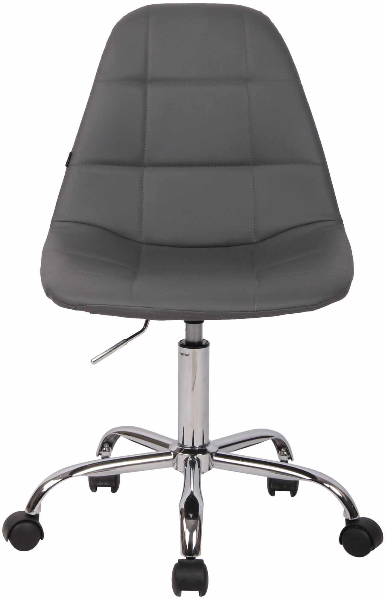 DREHSTUHL Lederlook grau - Chromfarben/Grau, Textil/Metall (47/79/56cm) - CLP