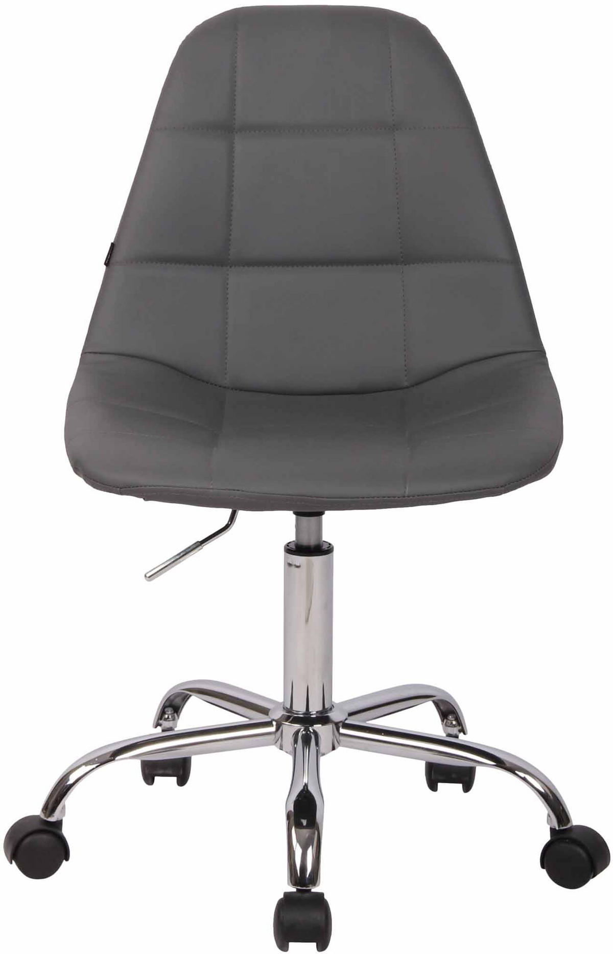 DREHSTUHL Lederlook grau - Chromfarben/Grau, Textil/Metall (47/79/56cm) - CLP