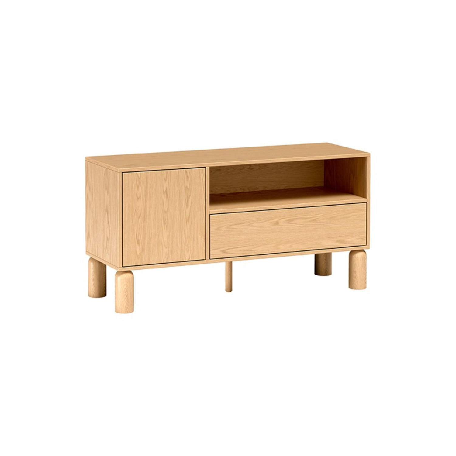TV-LOWBOARD Sanden SN-5 120 x 61,6 x 40,6 cm Eiche Bookmatch - Eichefarben, Holz/Holzwerkstoff (120/61.6/40.6cm) - Koseto