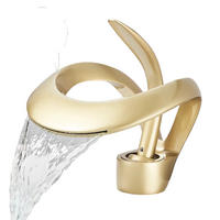 WASCHTISCHARMATUR Einhebelmischer für heißes und kaltes Wasser, Gold - Goldfarben, Metall (16.5/13.7/8cm) - Kaket