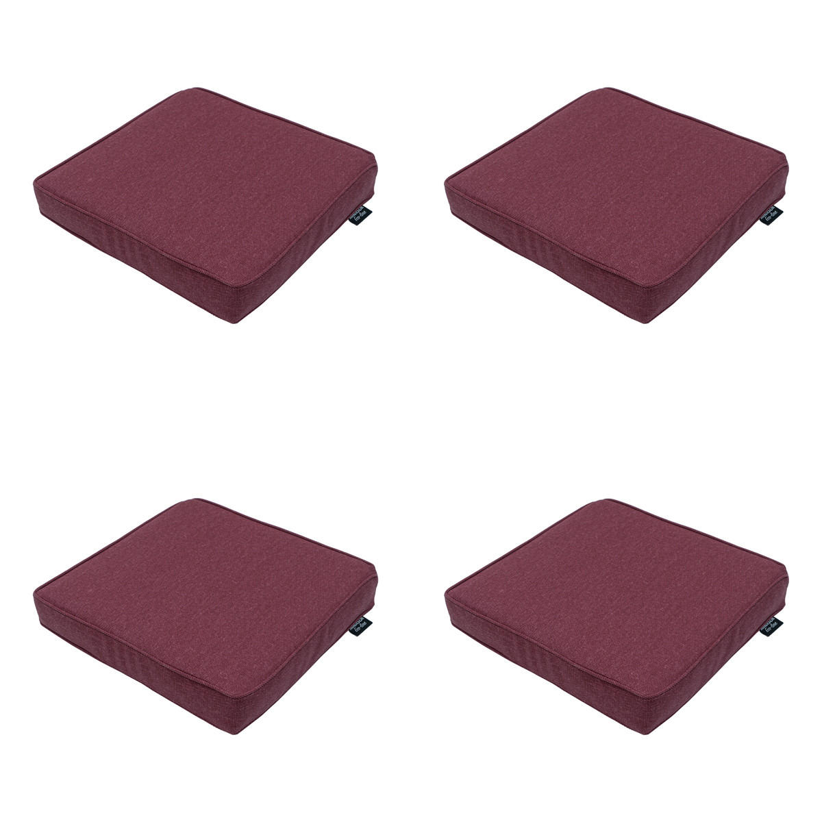 SITZKISSEN Canvas 40/40 cm 4er-Set - Dunkelrot, Textil (40/7/40cm) - Madison