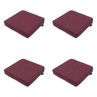 SITZKISSEN Canvas 40/40 cm 4er-Set - Dunkelrot, Textil (40/7/40cm) - Madison
