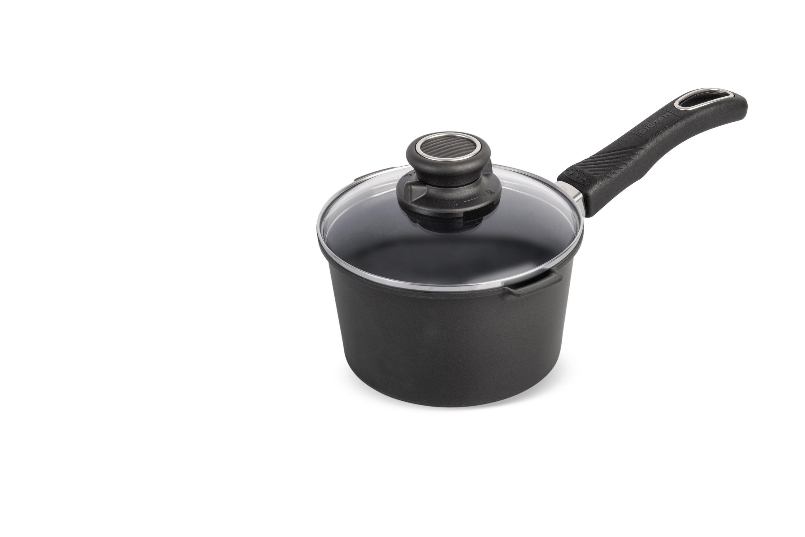 SOSSEN UND MILCHTOPF ⌀16cm - Schwarz, Kunststoff/Metall (16cm) - Gastrolux