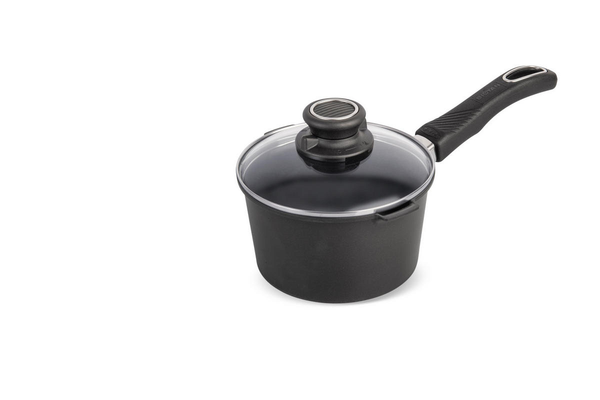 SOSSEN UND MILCHTOPF ⌀16cm - Schwarz, Kunststoff/Metall (16cm) - Gastrolux
