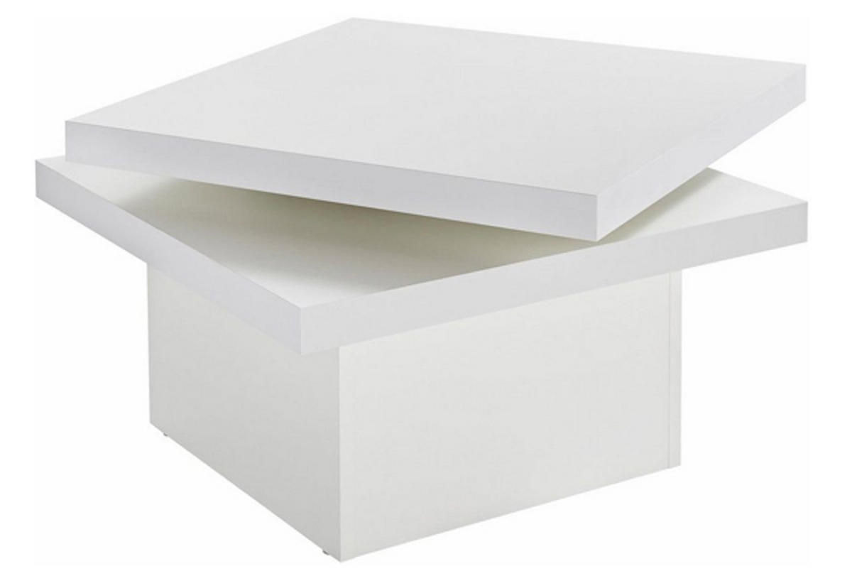 COUCHTISCH Prag weiß 67 / 67 / 42cm - Weiß, Holz/Holzwerkstoff (67/67/42cm) - Feldmann-Wohnen