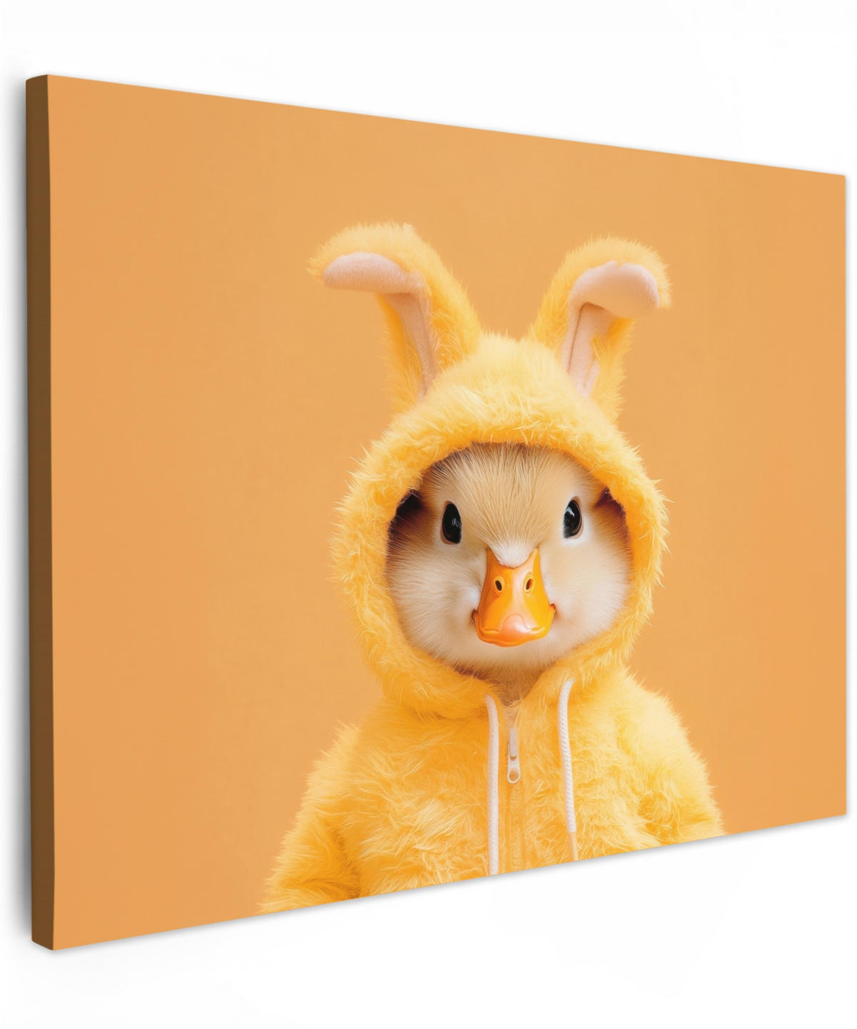 LEINWANDBILD Osterhase - Kostüm - Ente Wandbild 40x30 cm - Gelb, Textil (40/30cm) - MuchoWow