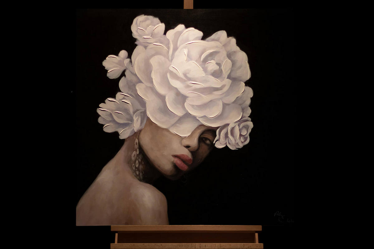 ACRYLBILD HANDGEMALT 80/80 cm - Schwarz, Holz/Textil (80/80cm) - KUNSTLOFT