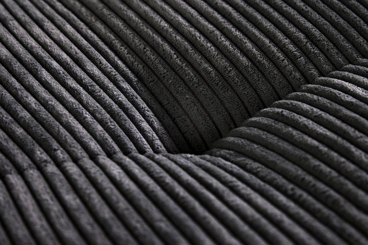 ECKSOFA KENT Cord Anthrazit 220 cm - Dunkelgrau/Schwarz, Kunststoff/Textil (220/190cm) - riess-ambiente