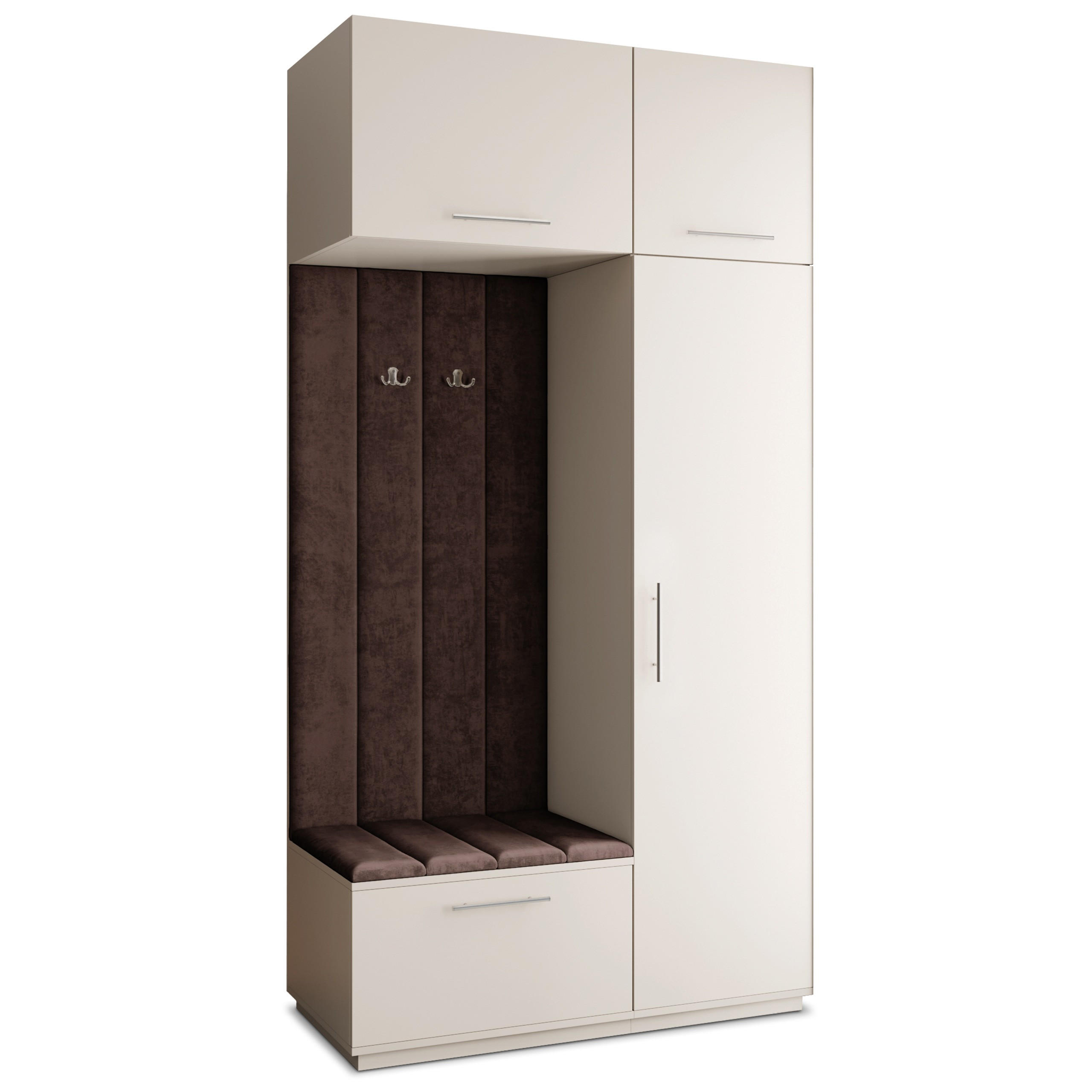 GARDEROBENSCHRANK REMA 120/240/60 cm Modern Garderobe-Set Kaschmir - Kaschmir/Braun, Holzwerkstoff (120/240/60cm) - MASSENO