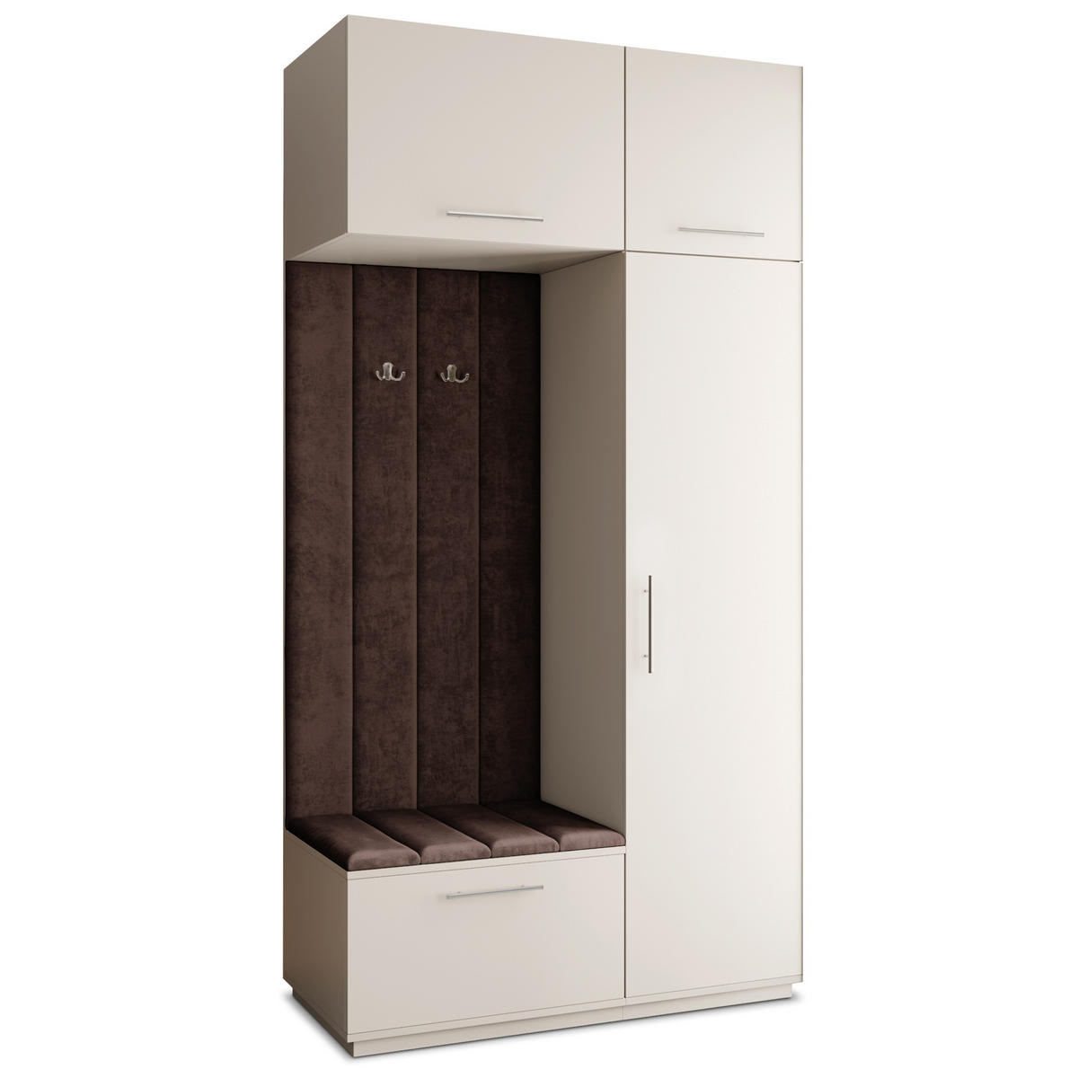 GARDEROBENSCHRANK REMA 120/240/60 cm Modern Garderobe-Set Kaschmir - Kaschmir/Braun, Holzwerkstoff (120/240/60cm) - MASSENO