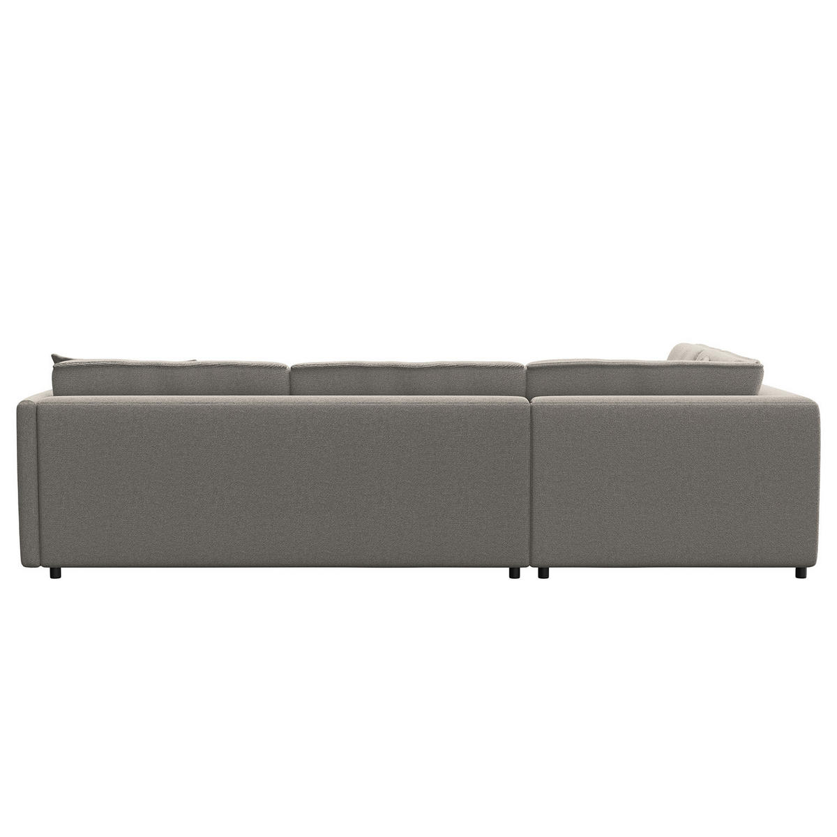 ECKSOFA mit Ottomane - Schwarz/Grau, Kunststoff/Textil (328/272cm) - home24