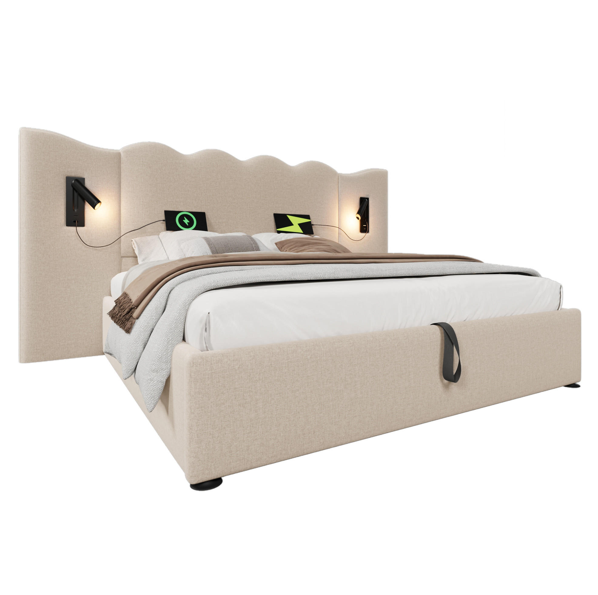 Meubliv Polsterbett Beige 160x200 cm