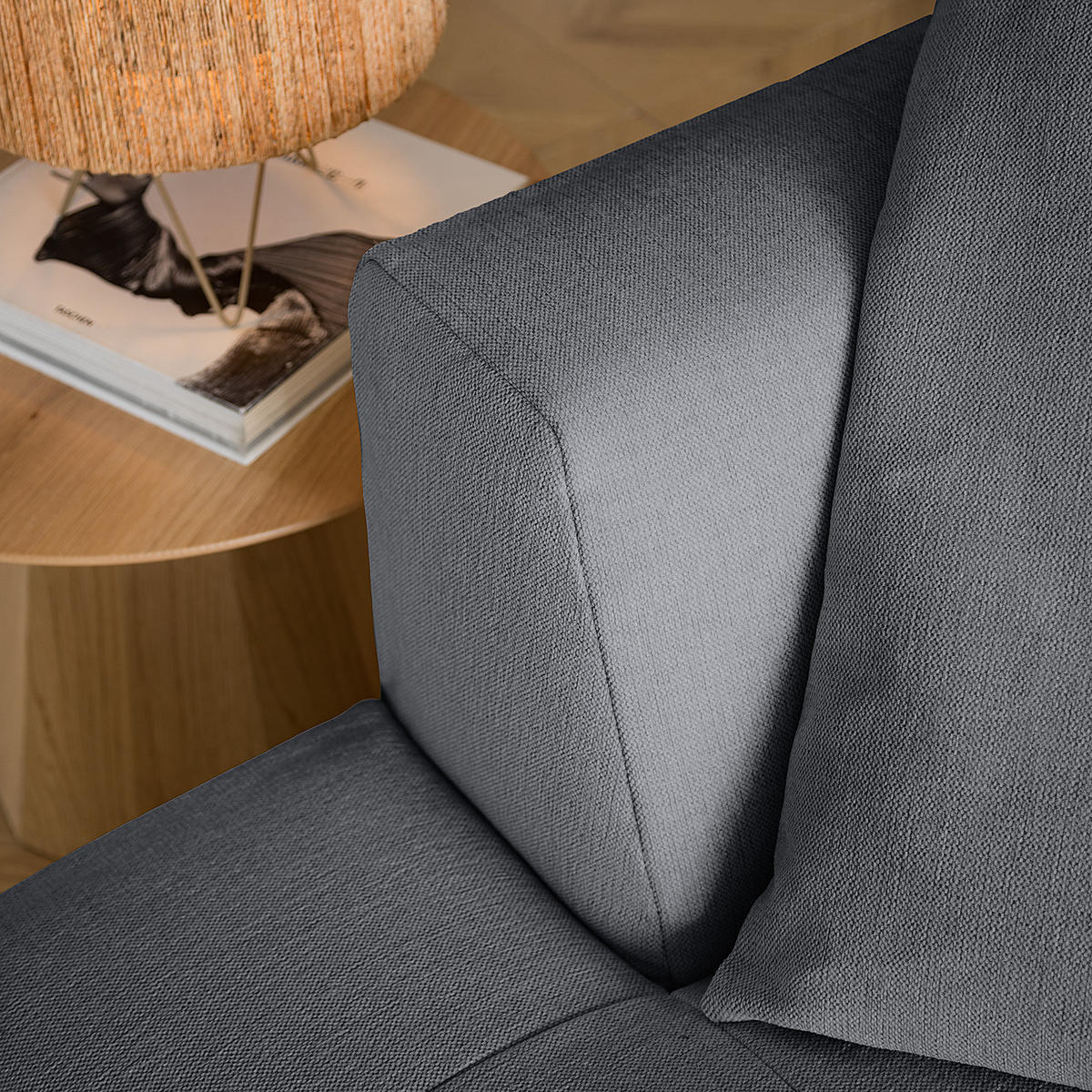 BIGSOFA - Schwarz/Grau, Holz/Kunststoff (270/72/93cm) - home24