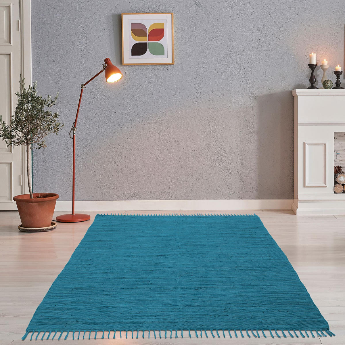 FLECKERLTEPPICH Chindi 70x140 cm - Türkis, Textil (70/140cm) - Rug and Roll