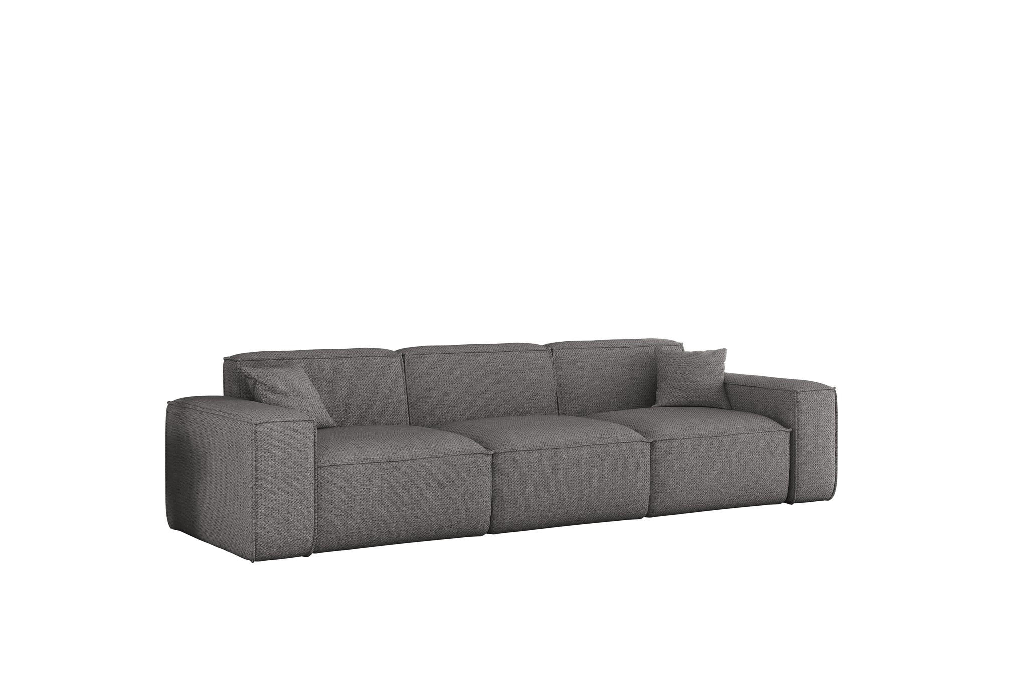 SOFA 3-sitzer Celes Premium In Artico - Grau, Holzwerkstoff/Textil (218/73/90cm) - Fun Möbel