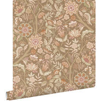 TAPETE Blumenmuster 50 x 900 cm - Braun, Papier (50/900cm) - ESTAhome