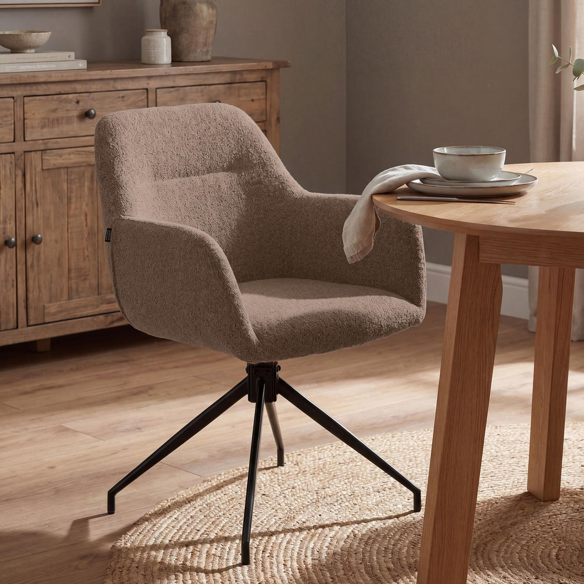 ESSZIMMERSTUHL Merlinda 85x58x60 cm braun - Braun, Textil (58/85/60cm) - furnicato